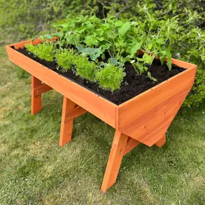 Veg-Trough Large Wooden Raised Vegetable Bed Planter