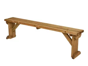 Hollies wooden bench, outdoor garden fence seat(6ft, Rustic brown finish)