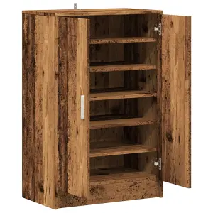 Berkfield Shoe Cabinet Old Wood 60x35x92 cm Engineered Wood