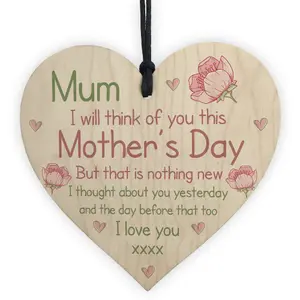 In Memory Plaque For Mum On Mothers Day Wooden Flower Memorial Gift For Mum