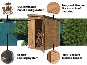 Dunster House Garden Shed 1.2 m x 1.8m Wooden Outdoor Storage Window Overlord Pent Roof