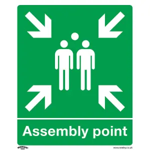 1x Rigid Plastic Assembly Point Health & Safety Sign 250x300mm