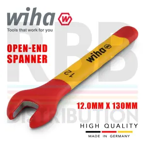 Wiha Spanner Wrench 12mm VDE Electricians Single Insulated Open End 43032