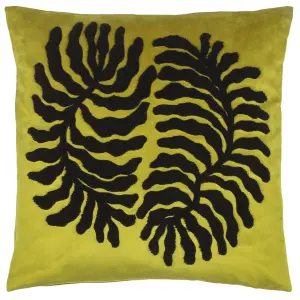 furn. Maldive Botanical Velvet Tufted Feather Filled Cushion