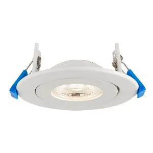 Luminosa Shield360 4CCT Tri Wattage 8W Recessed Downlight Matt White Paint IP44