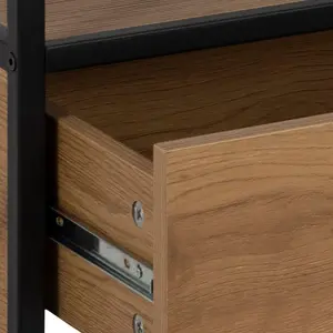 Seaford TV Unit 2 Drawers in Black & Oak