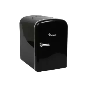 Cristal 4L Compact Mini Cooler Fridgewith Built-in 12V Adapter - Black