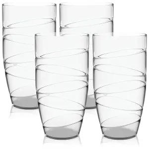 HEFTMAN Clear Swirl Acrylic Tumblers - Set Of 4