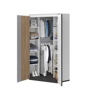 Stylish Imola Corner Wardrobe with Hinged Door in White Matt - Spacious and Modern (H)1980mm (W)950mm (D)950mm