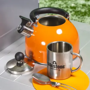 Milestone Camping 2 Litre Orange Camping Kettle