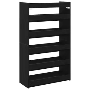 Berkfield Shoe Rack Black 60x25x100 cm Engineered Wood