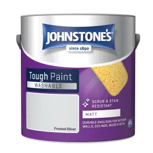 Johnstone's Washable Matt Tough Paint Frosted Silver - 2.5L