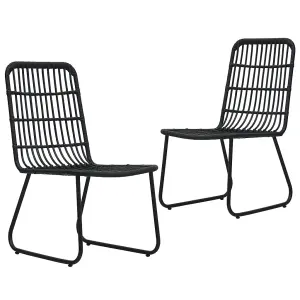 Berkfield Garden Chairs 2 pcs Poly Rattan Black