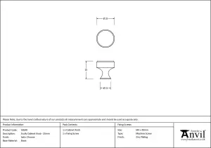 From The Anvil Satin Chrome Scully Cabinet Knob - 25mm