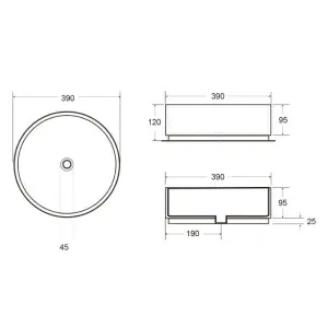 Matt Black Ceramic Round Countertop Bathroom Wash Basin Sink with Matching Waste