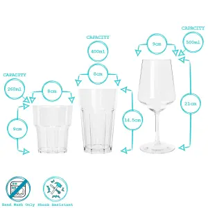 Reusable Plastic Glassware 18-Piece Set