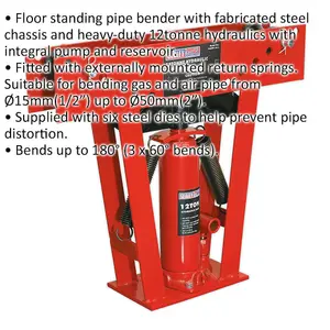 12 Tonne Heavy-Duty Hydraulic Pipe Bender for Gas and Air Pipes