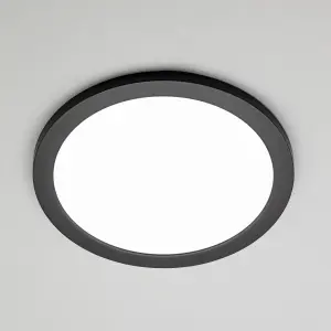 Litecraft Satin Black Magnetic Bezel For 24W Darly Bathroom Flush Ceiling Light