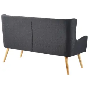 2 Seater Fabric Kitchen Sofa Black SKIBBY