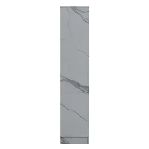 ZITA - 1 Door Plain Wardrobe in Matt White Marble Effect