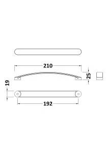 Furniture Handle Round D Shape Handle, 210mm (192mm Centres) - Brushed Brass