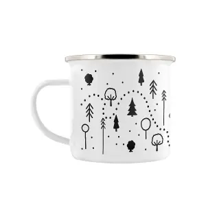 Grindstore Forest Trail Enamel Mug White (One Size)