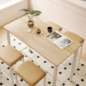 Stoltz 4 - Person Dining Set Oak / Oak/White / White