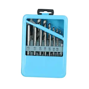 Metric MM Tap And Drill Set M3 - M12 Taps 2.5mm - 10.2mm Drills 15pc