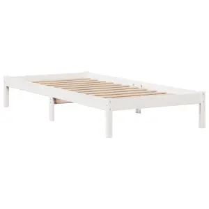 Berkfield Bookcase Bed without Mattress White 100x200 cm Solid Wood Pine