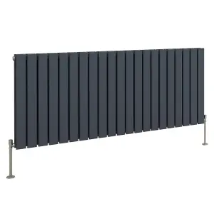 Right Radiators 600x1428 mm Horizontal Double Flat Panel Designer Radiator Anthracite