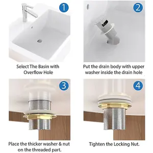 BELOFAY Pop Up Basin Waste Slotted Click Clack Bathroom Sink Plug in Chrome Finish - Modern Sink Waste Kit with Overflows