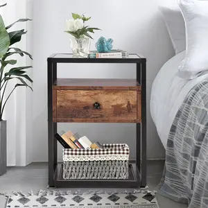 NS 1 Drawer Bedside Table Brown