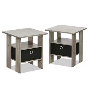 Joseph Side Table Nightstand with Bin Drawer, 2 per set (Set of 2) French Oak