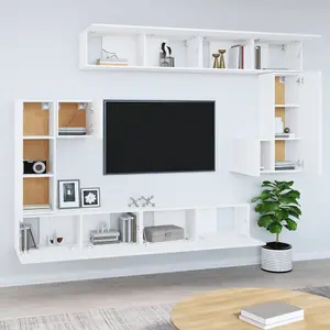 Berkfield Wall-mounted TV Cabinet White Engineered Wood