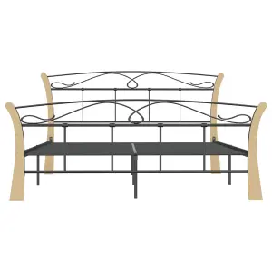 Berkfield Bed Frame Black Metal 140x200 cm