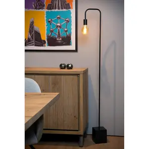 Lucide Lorin Retro Floor Lamp - 1xE27 - Black