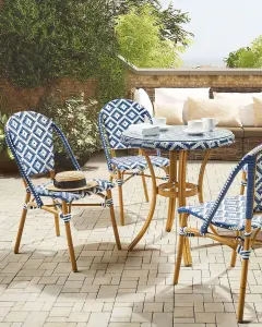 Set of 4 Garden Chairs RIFREDDO PE Rattan Blue