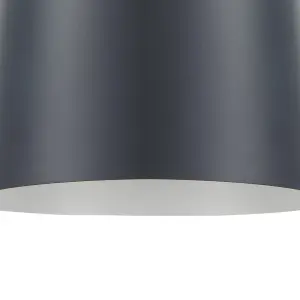 GoodHome Calume Dark grey Bell Light shade (D)18cm