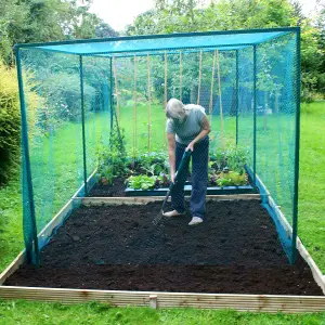 GardenSkill Walk In Heavy Duty Grow House Fruit Cage Plant Protection Bird Mesh Frame 4x2m H