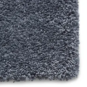 Slate Grey Plain Shaggy Easy to Clean Modern Polypropylene Rug for Living Room Bedroom and Dining Room-120cm X 170cm