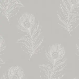 Holden Décor Grey Feather Embossed Wallpaper