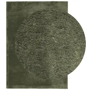 Rug HUARTE Short Pile Soft and Washable Forest Green 160x230 cm