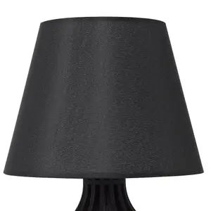 Wooden Table Lamp Black AGUEDA