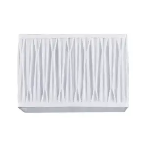 Classic Double Pleated Rectangular Lamp Shade with Ivory White Faux Silk Fabric