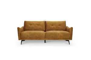 Kensington 3 Seater Velvet Sofa, Gold Velvet