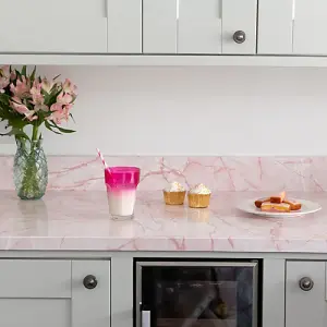 d-c-fix Marble Pink Self Adhesive Vinyl Wrap Film for Kitchen Doors and Worktops A4 Sample 297mm(L) 210mm(W)