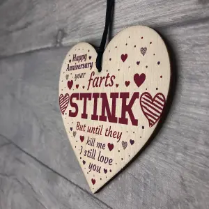 Red Ocean Funny Anniversary Card Anniversary Gifts For Him / Her Gifts For Couples Keepsake Wooden Heart Plaque