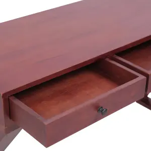 Berkfield Computer Desk Brown 115x47x77 cm Solid Mahogany Wood