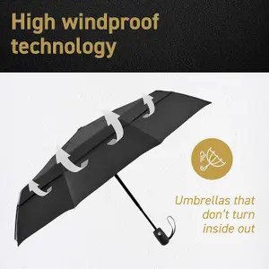 EEZ-Y Compact Travel Umbrella w/ Windproof Double Canopy Construction