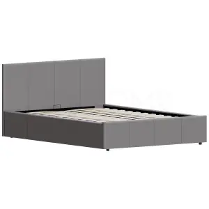 Vida Designs Lisbon Grey 4ft6 Double Ottoman Faux Leather Bed Frame